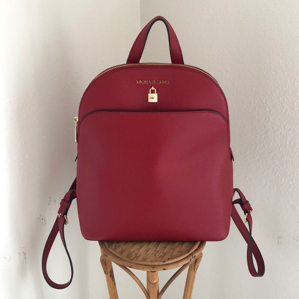 Red Michael Kors Backpack